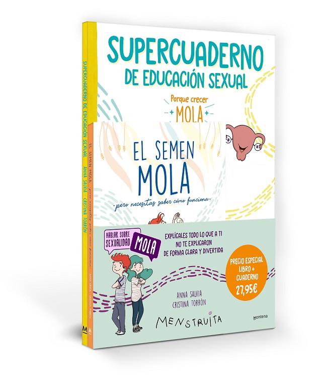 Pack Aprende con Menstruita (El semen mola + Supercuaderno de educación sexual) | 9788419975058 | Salvia, Anna