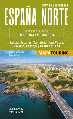 Mapa de carreteras de España Norte 1:340.000 -  (desplegable) | Anaya Touring | Llibreria La Figaflor - Abrera